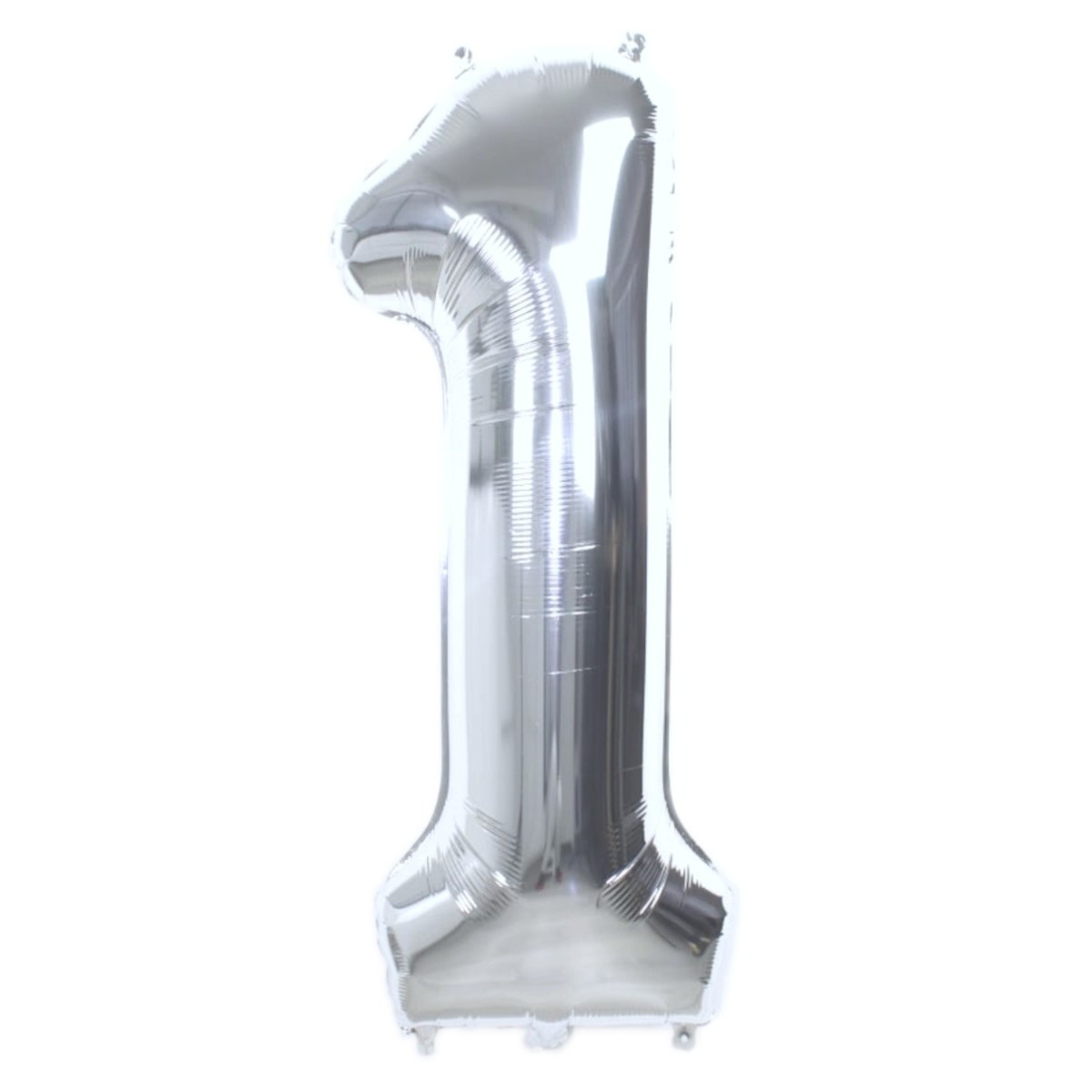 Q2party Folieballon Cijfer 1 Zilver - 36 Cm