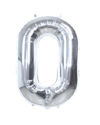Q2party Folie Ballon Cijfer 0 Zilver - 36 Cm
