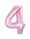 Q2party Folie Ballon Cijfer 4 Roze - 36 Cm