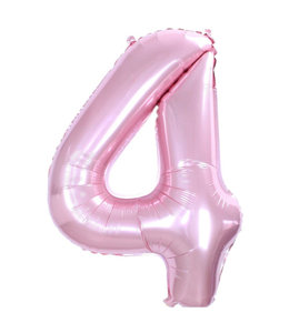 Q2party Folie Ballon Cijfer 4 Roze - 36 Cm