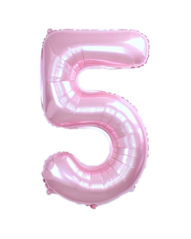 Q2party Folieballon Cijfer 5 Roze - 36 Cm