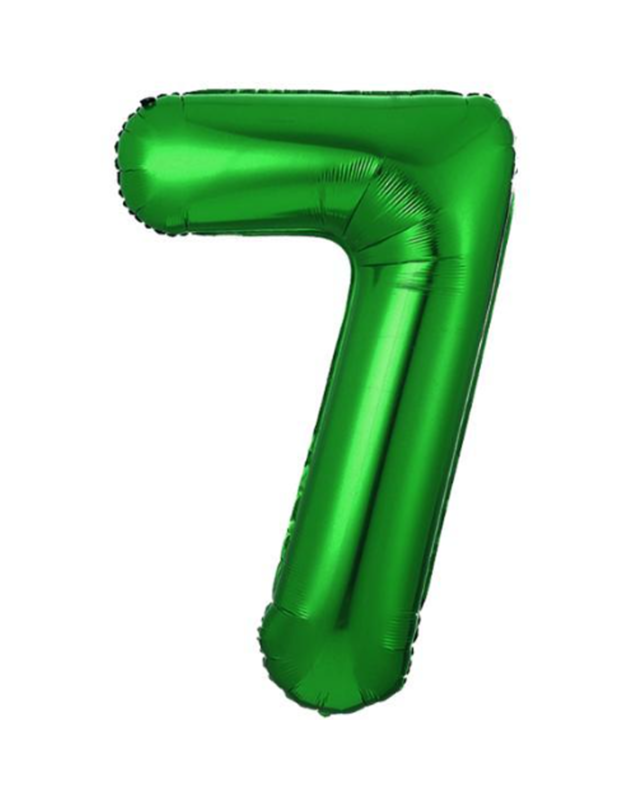 Q2party Folieballon Cijfer 7 Groen - 36 Cm