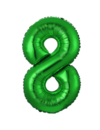 Q2party Folie Ballon Cijfer 8 Groen - 36 Cm