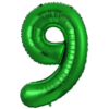 Folieballon Cijfer 9 Groen - 36 Cm