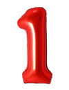 Folie Ballon Cijfer 1 Rood - 36 Cm