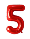 Q2party Folie Ballon Cijfer 5 Rood - 36 Cm