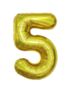 Q2party Folie Ballon Cijfer 5 Glitter  goud - XL 86 Cm