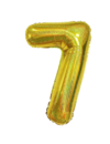 Q2party Folie Ballon Cijfer 7 Glitter  goud - XL 86 Cm