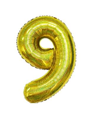 Q2party Folie Ballon Cijfer 8 Glitter  goud - XL 86 Cm
