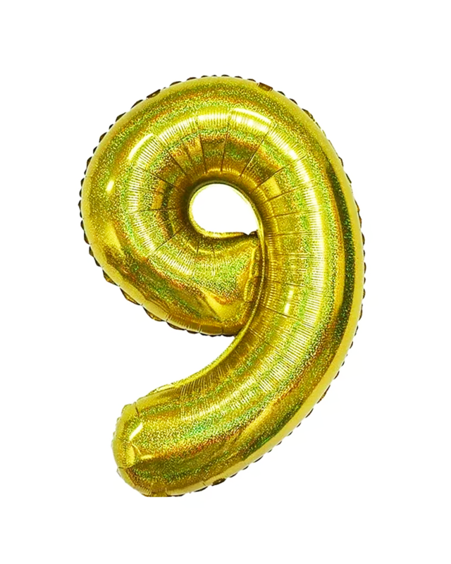 Q2party Folieballon Cijfer 8 Glitter  goud - XL 86 Cm