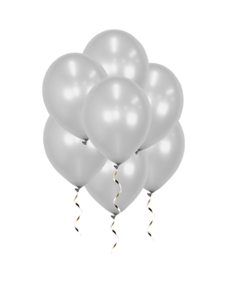 Q2party Zilveren Metallic Ballonnen 34 Cm 50 Stuks
