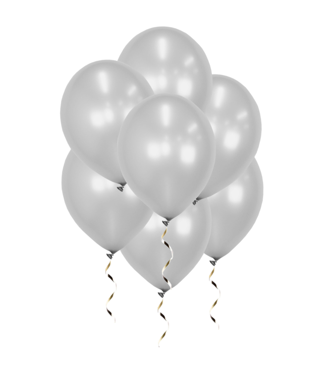 Q2party Zilveren Metallic Ballonnen 34 Cm 50 Stuks