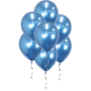 Blauwe Chrome Ballonnen 34 Cm 10 Stuks