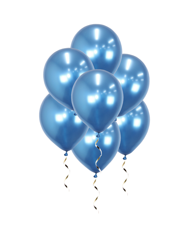 Q2party Blauwe Chrome Ballonnen 34 Cm 50 Stuks