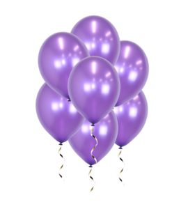 Q2party Paarse Metallic Ballonnen 34 Cm 10 Stuks