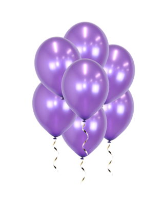 Q2party Paarse Metallic Ballonnen 34 Cm 10 Stuks
