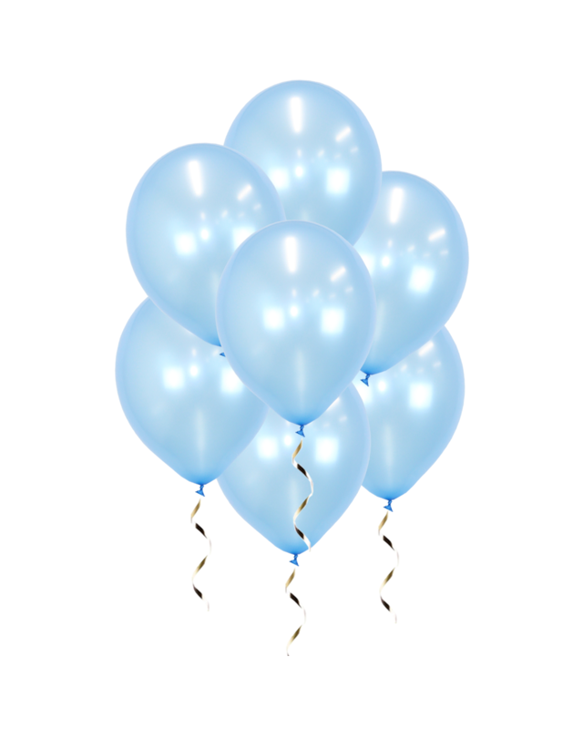 Q2party Licht Blauwe Metallic Ballonnen 34 Cm 10 Stuks