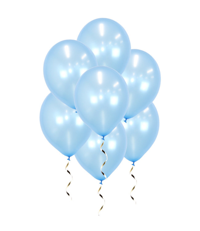 Q2party Licht Blauwe Metallic Ballonnen 34 Cm 25 Stuks