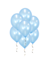 Q2party Licht Blauwe Metallic Ballonnen 34 Cm 50 Stuks