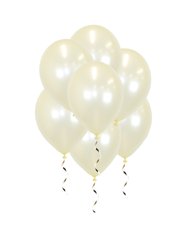 Q2party Ivoor Witte Metallic Ballonnen 34 Cm 25 Stuks