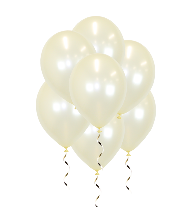 Q2party Ivoor Witte Metallic Ballonnen 34 Cm 25 Stuks