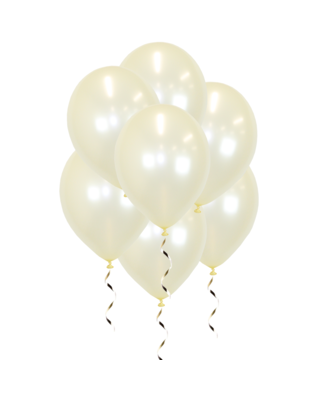 Q2party Ivoor Witte Metallic Ballonnen 34 Cm 100 Stuks