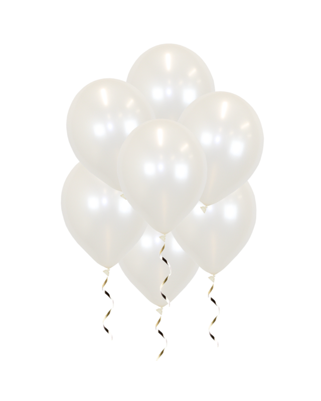 Q2party Witte Metallic Ballonnen 34 Cm 10 Stuks