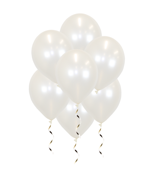 Q2party Witte Metallic Ballonnen 34 Cm 50 Stuks