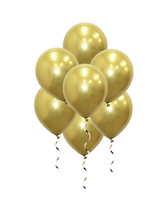 Q2party Gouden Chrome Ballonnen 34 Cm 10 Stuks