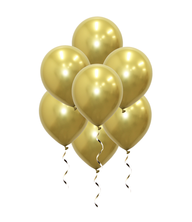 Overleg bekennen longontsteking Gouden chrome Ballonnen 34 Cm 25 Stuks - Q2Party