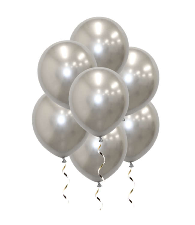 Q2party Zilveren Chrome Ballonnen 34 Cm 25 Stuks