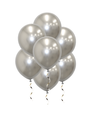 Q2party Zilveren chrome Ballonnen 34 Cm 100 Stuks