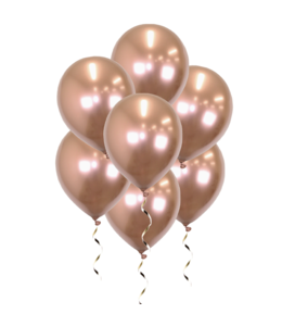 Q2party Rose Gouden chrome Ballonnen 34 Cm 10 Stuks