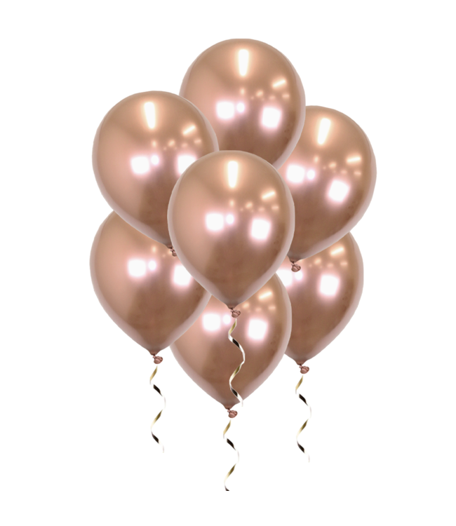 Q2party Rose Gouden Chrome Ballonnen 34 Cm 10 Stuks