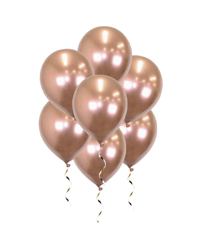 Q2party Rose Gouden Chrome Ballonnen 34 Cm 25 Stuks