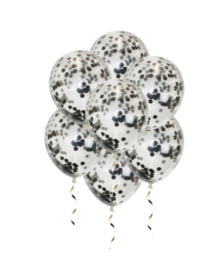 Q2party Zwarte Confetti Ballonnen 34 Cm 10 Stuks