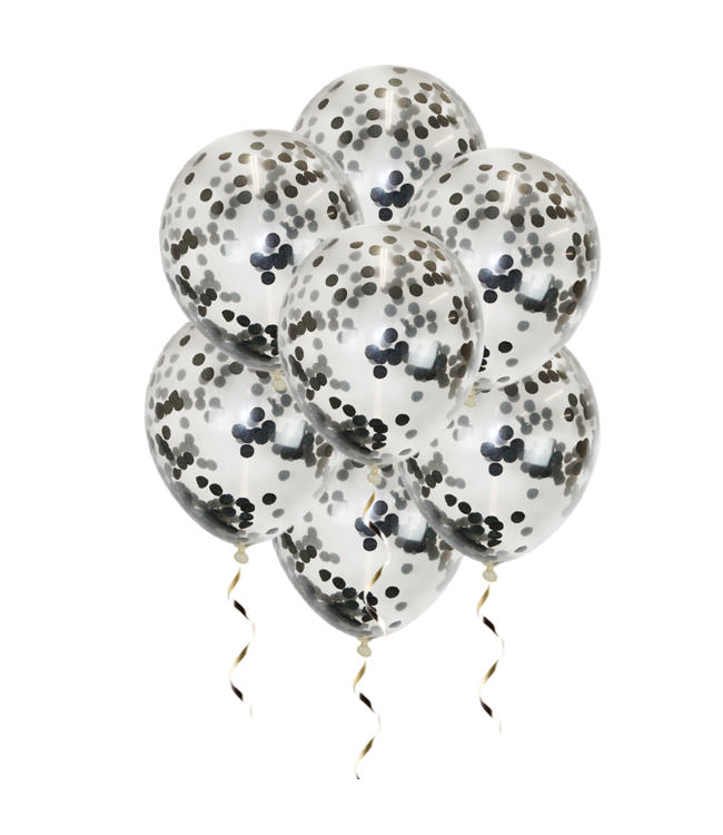 Q2party Zwarte Confetti Ballonnen 34 Cm 10 Stuks