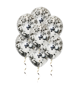 Q2party Zwarte Confetti Ballonnen 34 Cm 25 Stuks