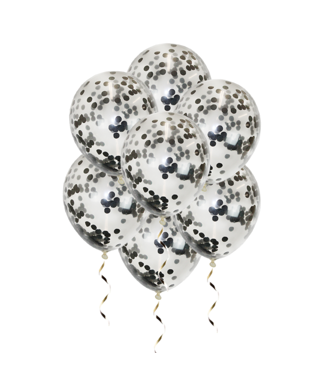 Q2party Zwarte Confetti Ballonnen 34 Cm 25 Stuks