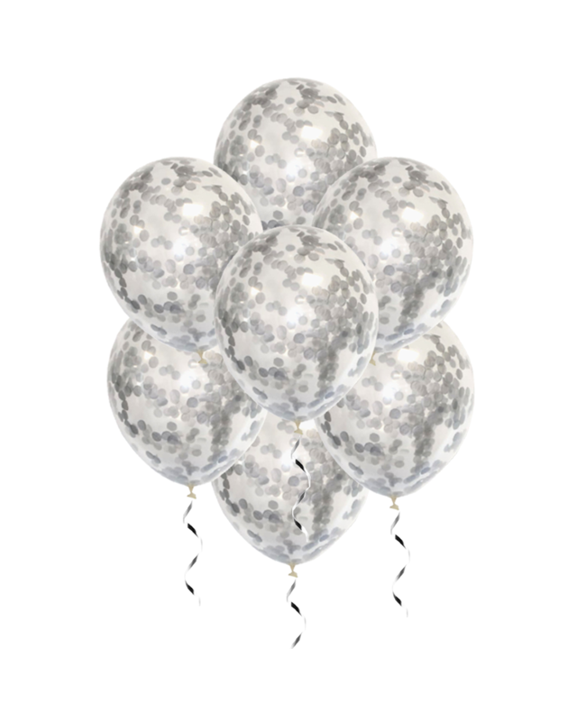 Q2party Zilveren Confetti Ballonnen 34 Cm 10 Stuks