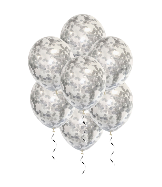 Q2party Zilveren Confetti Ballonnen 34 Cm 50 Stuks