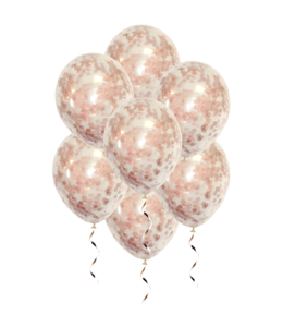 Q2party Rose Gouden Confetti Ballonnen 34 Cm 10 Stuks