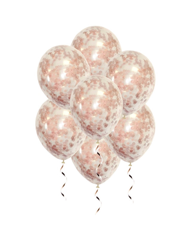 Q2party Rose Gouden Confetti Ballonnen 34 Cm 10 Stuks
