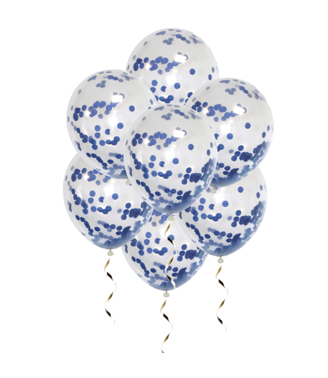 Q2party Blauwe Confetti Ballonnen 34 Cm 10 Stuks