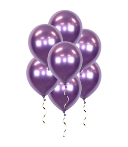 Q2party Paarse chrome Ballonnen 34 Cm 10 Stuks