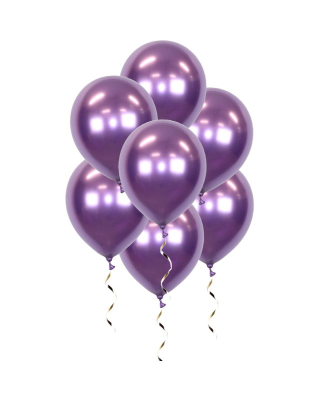 Q2party Paarse Chrome Ballonnen 34 Cm 50 Stuks