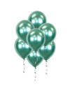 Q2party Groene chrome Ballonnen 34 Cm 10 Stuks