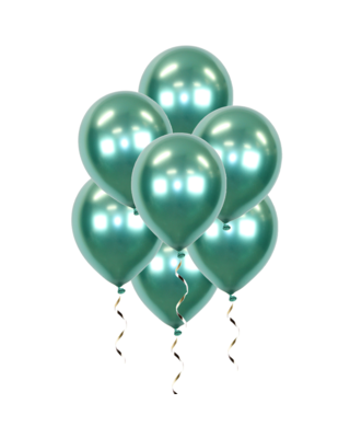 Q2party Groene chrome Ballonnen 34 Cm 50 Stuks