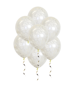 Q2party Witte Confetti Ballonnen 34 Cm 25 Stuks