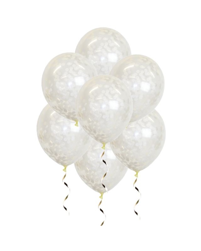 Q2party Witte Confetti Ballonnen 34 Cm 50 Stuks